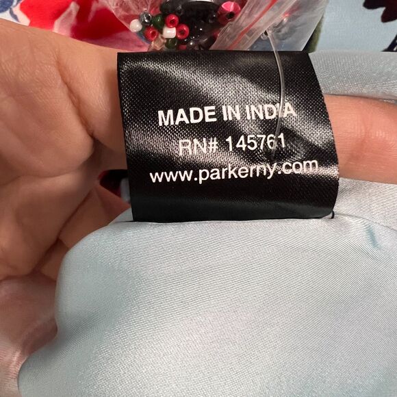 Parker Josephine Strapless Floral Embellished Sheath Mini Dress S - Picture 6 of 7